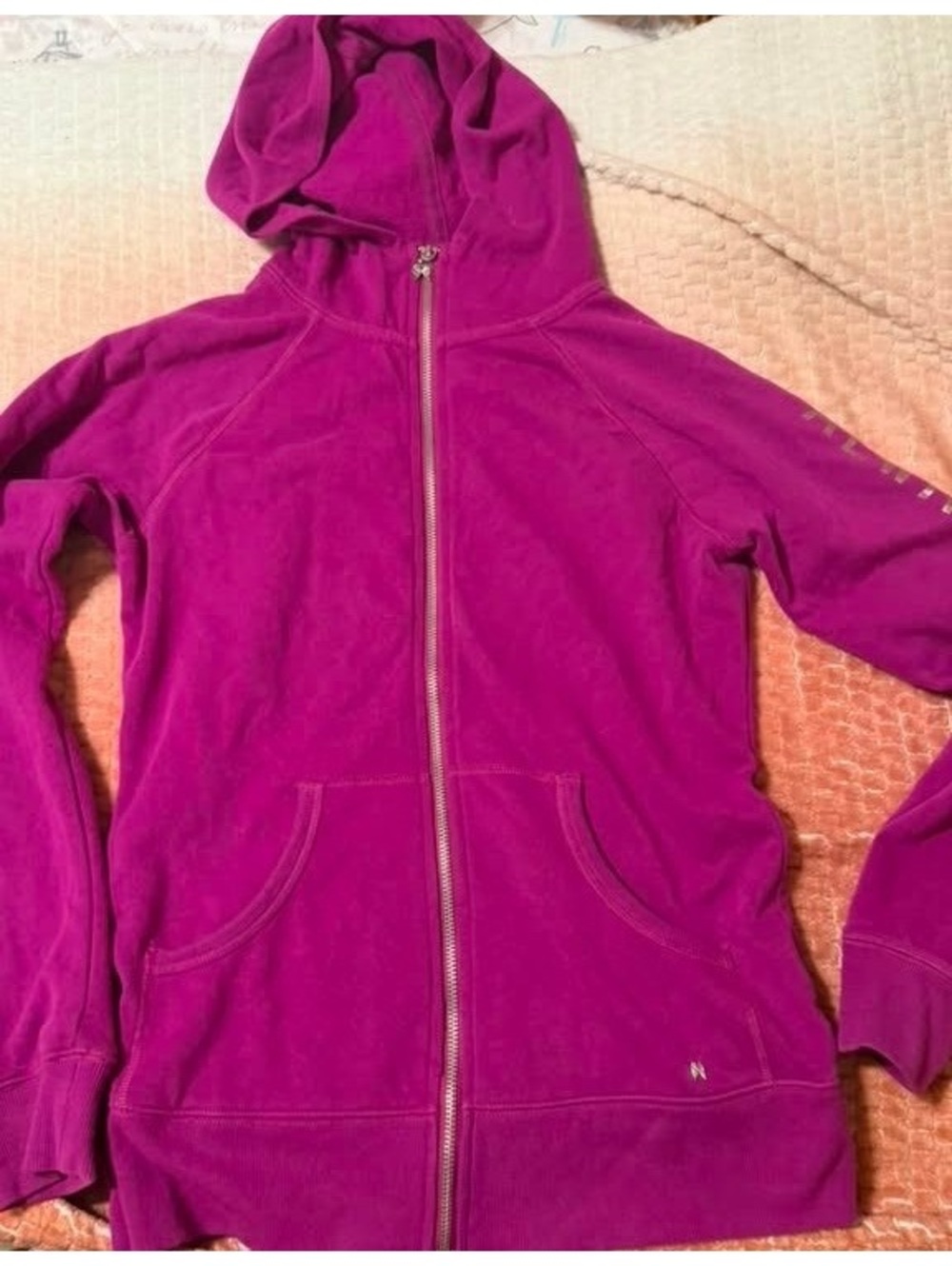 SIZE S Purple victorias secret hoodie zip up SEQUINED HEART